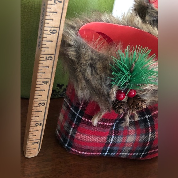 NWT 3 decorative Christmas plaid hangable fillable booties - Picture 13 of 14